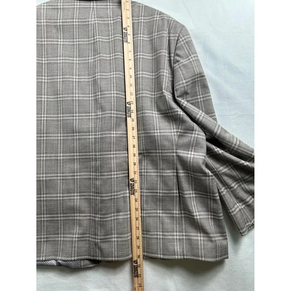 Shaquille Oneal Mens XLG Plaid Blazer Jacket Sport Coat Suit Separate Tan Gray - Picture 9 of 10